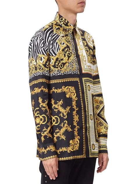 versace silk shirt mens t shirt|Versace collection men shirt.